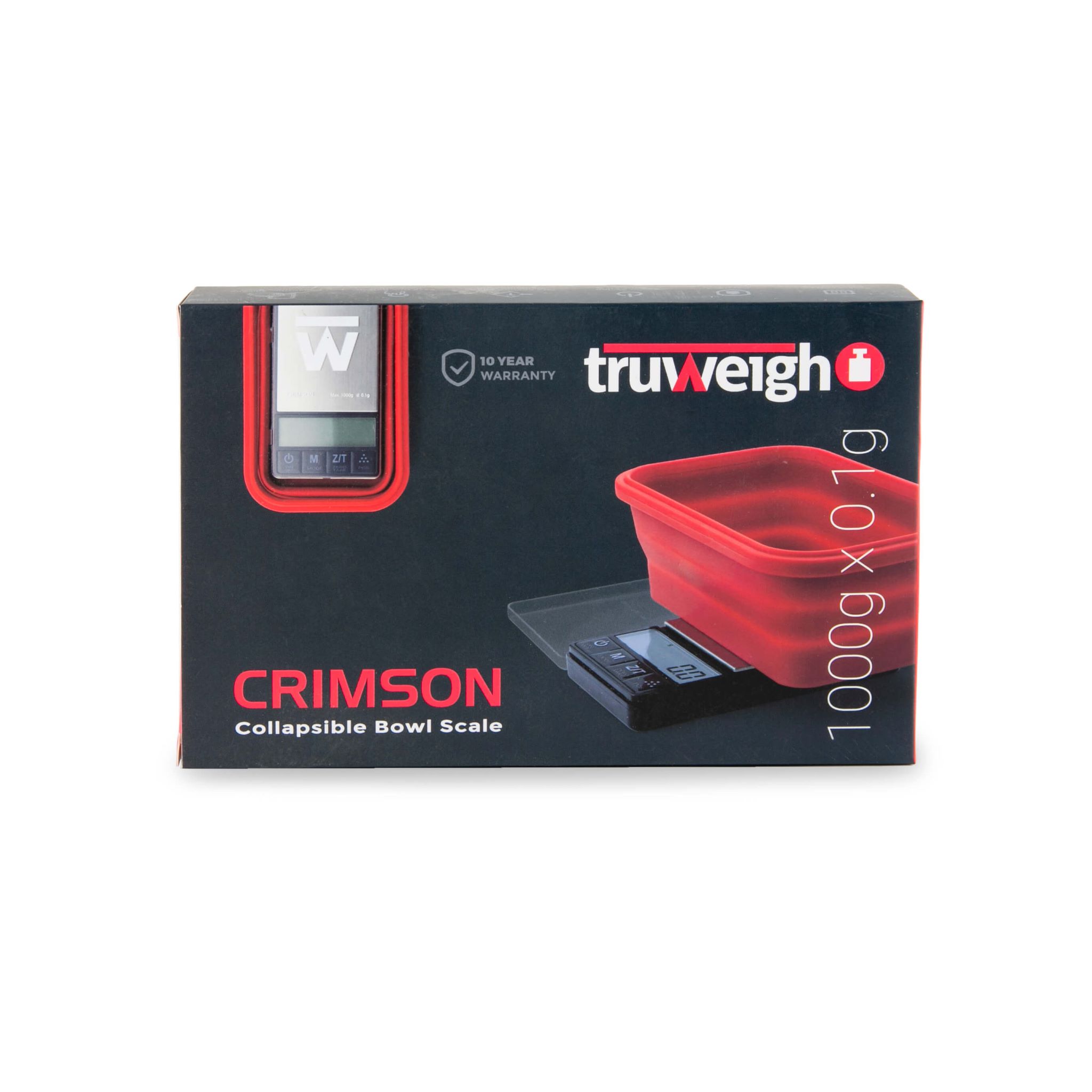 TRUWEIGH COLLAPSIBLE BOWL SCALE - CRIMSON 1000G X 0.1G RED