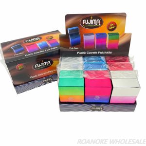 FUJIMA SHINY PLASTIC CIGARETTE PACK HOLDER 12PCS