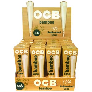 OCB BAMBOO UNBLEACHED CONES 1&1/4 SIZE 32/6 PACKS