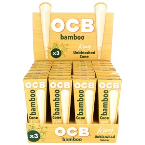 OCB BAMBOO UNBLEACHED CONES KING SIZE 32/3 PACKS