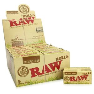 RAW ORGANIC HEMP 5 METER ROLLS HEMP ROLLING PAPERS 24PCS