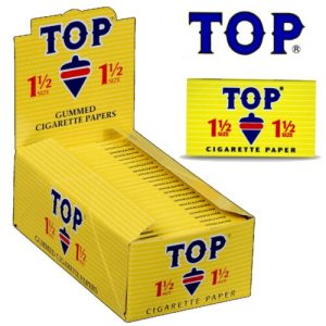 TOP 1&1/2 SIZE GUMMED ROLLING PAPERS 24 BOOKLETS