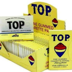TOP FINE GUMMED ROLLING PAPERS 100 LEAVES 24PCS