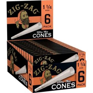 ZIG ZAG ULTRA THIN CONES 1&1/4 SIZE 24/6 PACKS