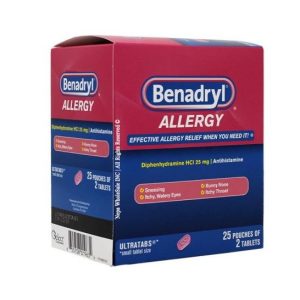BENADRYL ALLERGY (25MG) 25 PACKS OF 2-TABS EACH