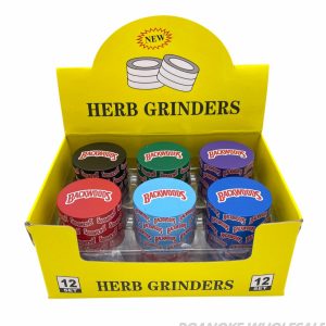HERB GRINDER SOLID COLORS BACKWOODS 50MM METAL GRINDERS 12PCS
