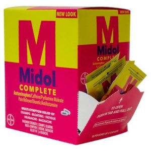 MIDOL COMPLETE (500MG) 25 PACKS OF 2-TABS EACH