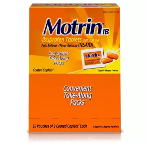 MOTRIN IB (200MG) 25 PACKS OF 2-TABS EACH