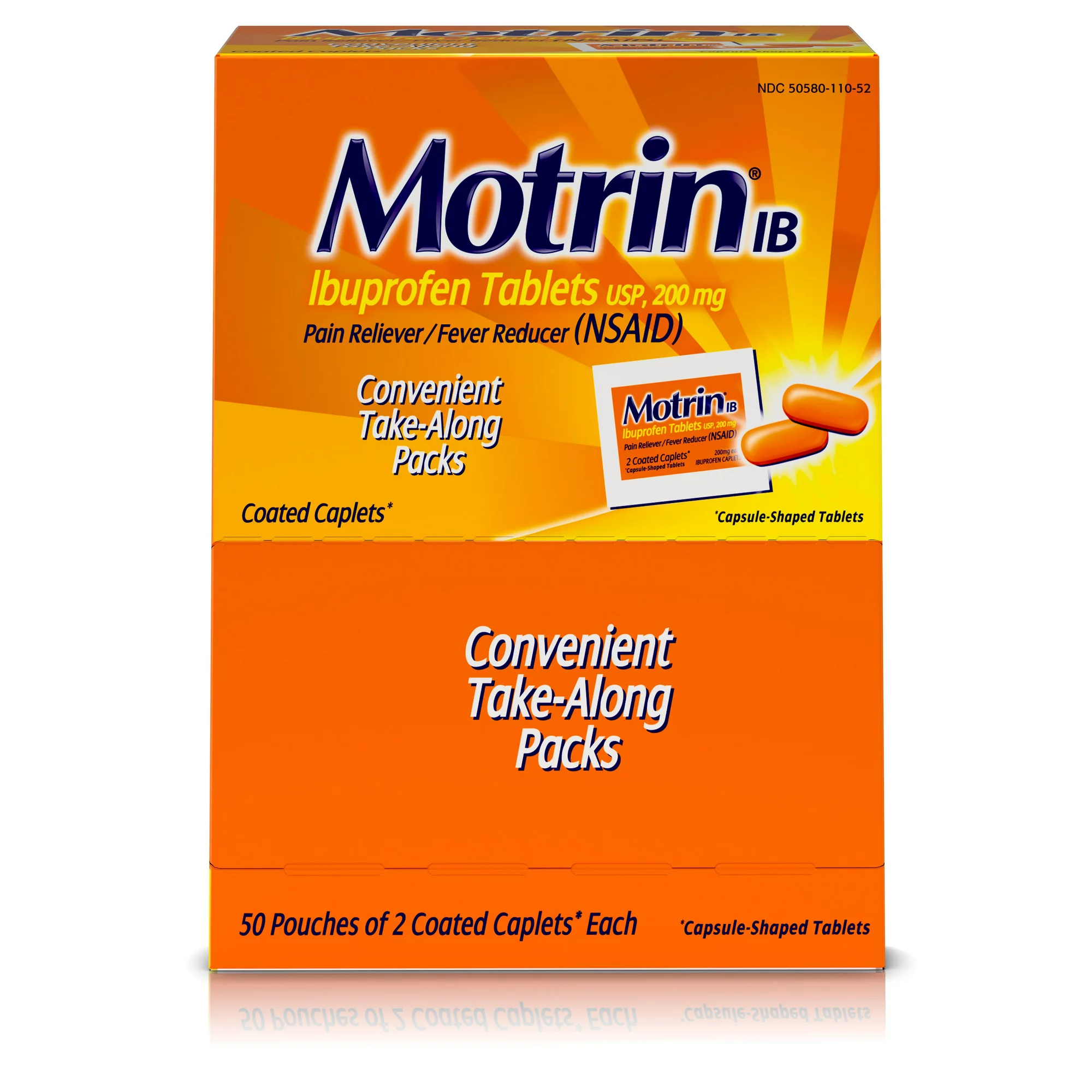 MOTRIN IB (200MG) 25 PACKS OF 2-TABS EACH