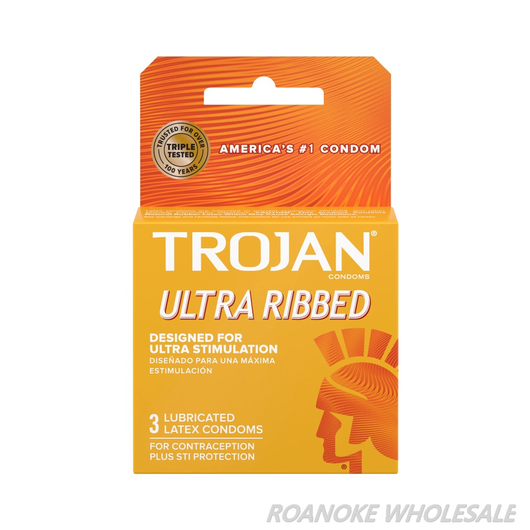 TROJAN ULTRA RIBBED 6-PACK OF 3PCS