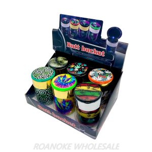 BUTT BUCKET LED ASHTRAYS - LEAF #2 DESIGN 6PCS