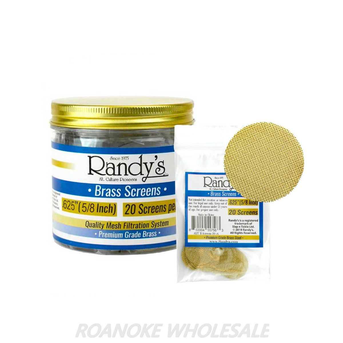 RANDYS BRASS SCREENS .625" (5/8 INCH) 20 SCREENS PER PACK