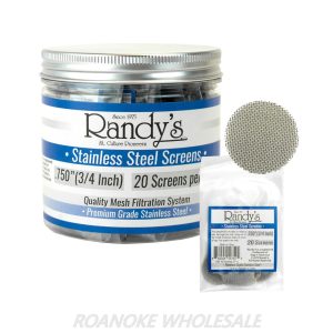 RANDYS SCREENS STAINLESS .750" (3/4 INCH) 20 SCREENS PER PACK
