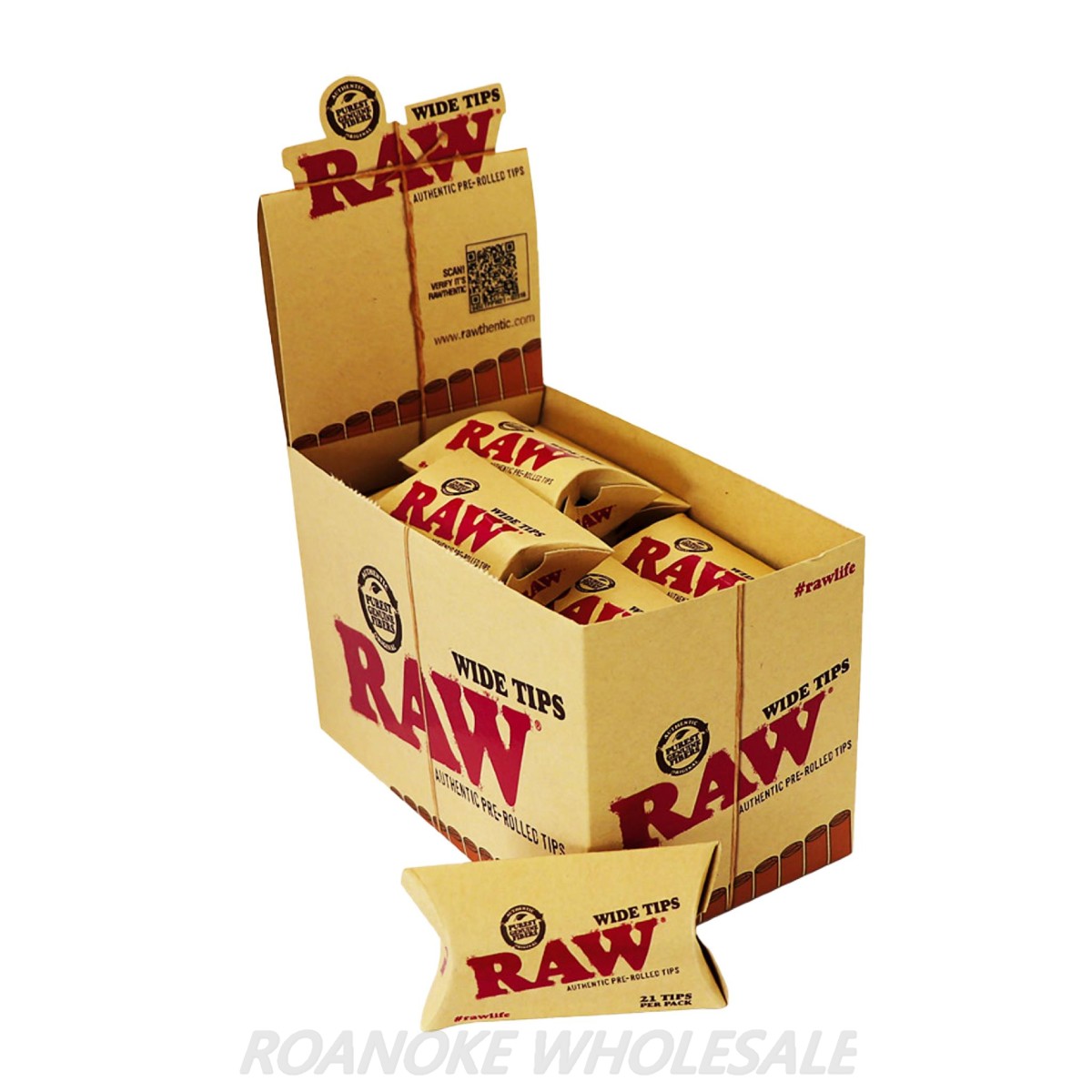 RAW CLASSIC PRE-ROLLED WIDE TIPS 20PCS