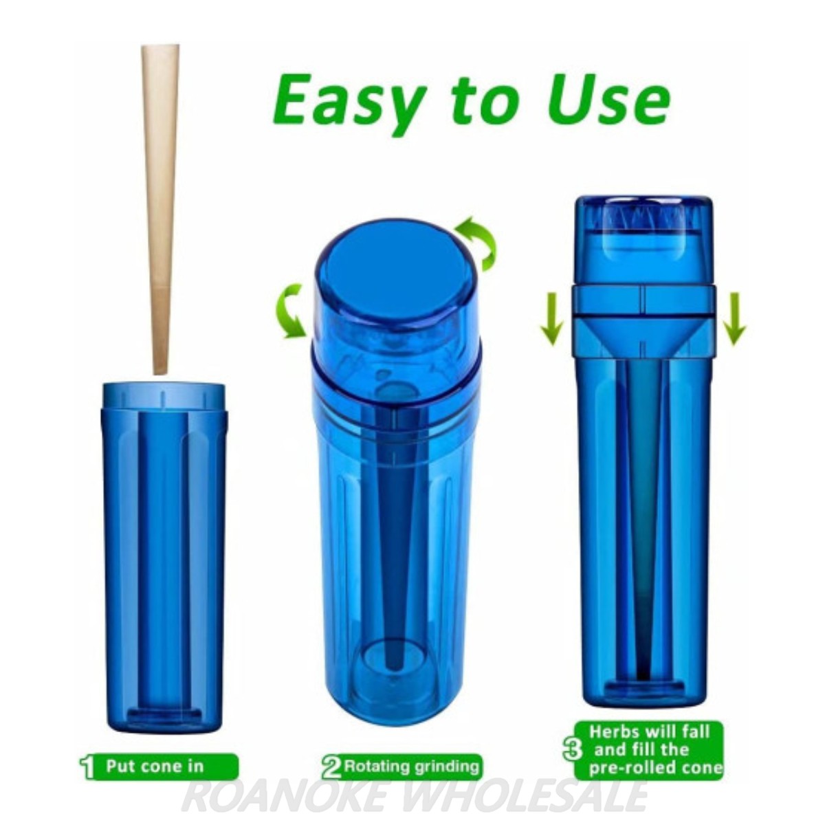 FLOWER TOWER 50MM PLASTIC GRINDER WITH ROLLER & PACK 16PCS - Image 3