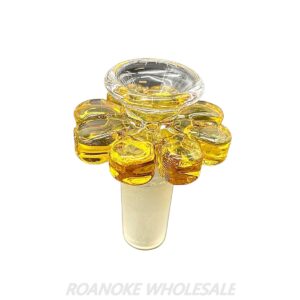 WATER PIPE ACCESSORY FLOWER 14MM MALE YELLOW 5PCS
