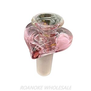 WATER PIPE ACCESSORY HEART 14MM MALE PINK 5PCS