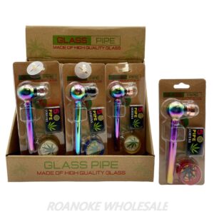 GLASS PIPE KIT / 5 SCREENS 12PCS - RAINBOW
