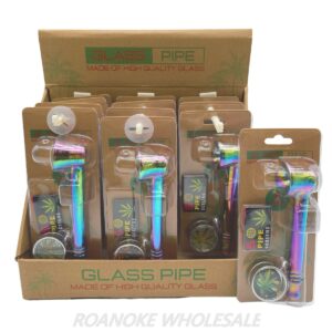 GLASS PIPE KIT / 5 SCREENS 12PCS - RAINBOW