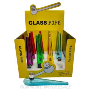 GLASS PIPE 12PCS - MIX COLORS