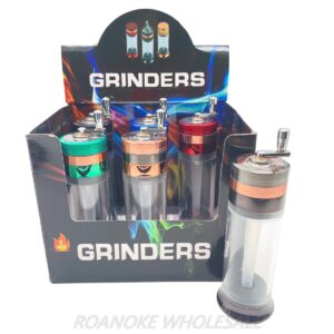 SOLID COLOR 50MM METALGRINDER WITH HANDLE & FUNNEL 6PCS