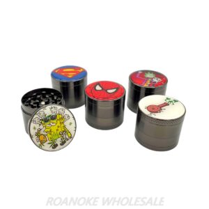 CARTOON ICONS 40MM METAL GRINDERS 10PCS