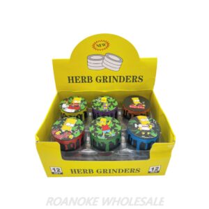 HERB GRINDER SUPREME LEAF 50MM METAL GRINDER 12 PCS BOX