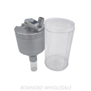 SILVER 55MM METAL KIEF GRINDER WITH HANDLE & FUNNEL