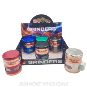 SOLID COLOR WINDOWED WITH DEPOSIT 63MM METAL GRINDER 6PCS