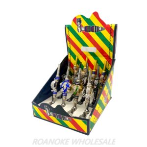 JEWELED ANIMALS METAL PIPE 12PCS