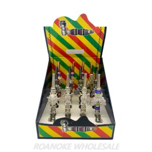 JEWELED ANIMALS METAL PIPE 12PCS