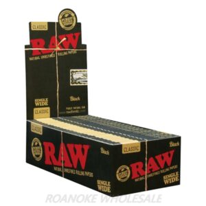 RAW BLACK SINGLE WIDE ROLLING PAPERS 25PCS