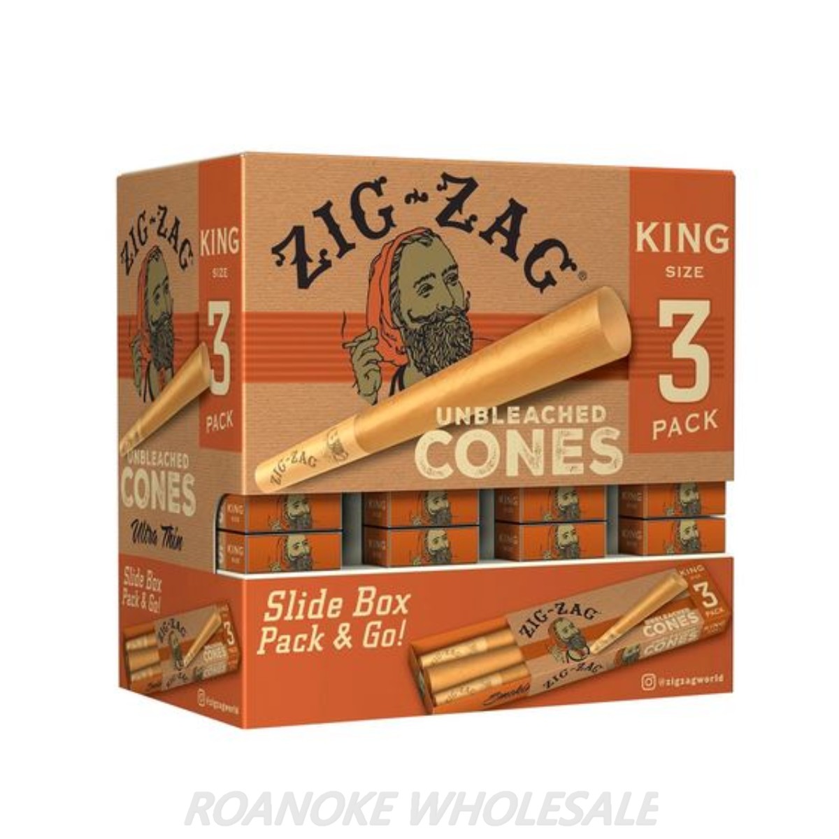 ZIG ZAG UNBLEACHED CONES KING SIZE 36/3 PACKS