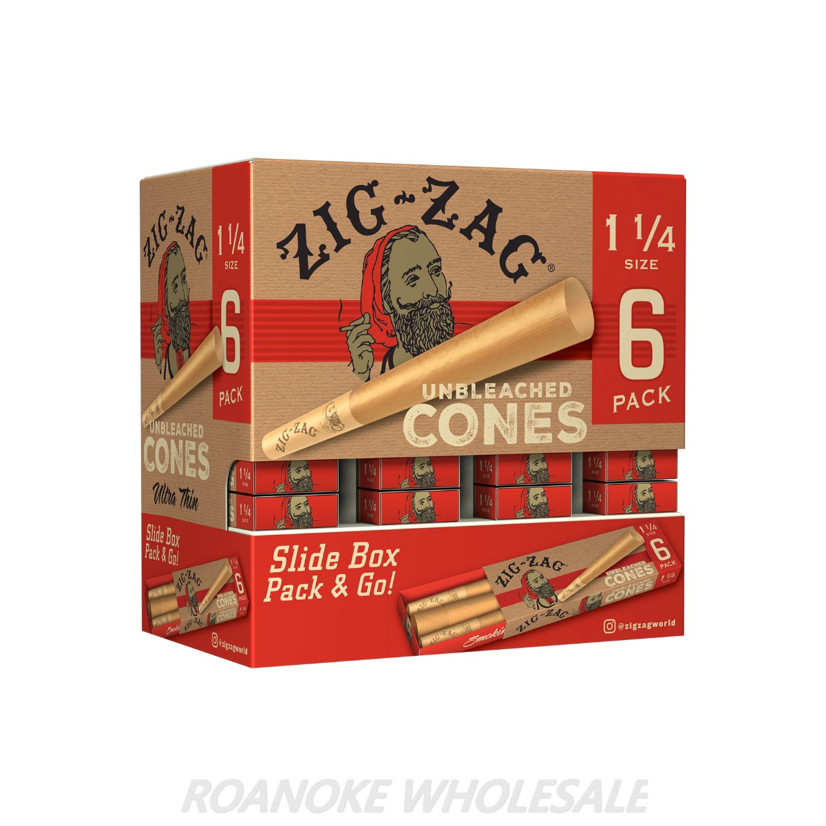 ZIG ZAG UNBLEACHED CONES 1&1/4 SIZE 36/6 PACKS