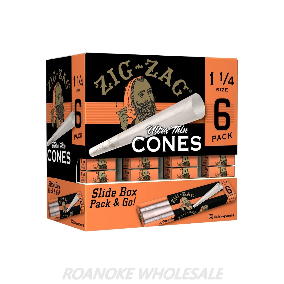 ZIG ZAG ULTRA THIN CONES 1&1/4 SIZE 36/6 PACKS