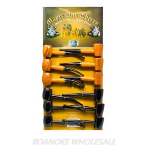 MAPLE & CHERRY WOOD PIPE DISPLAY 12PCS