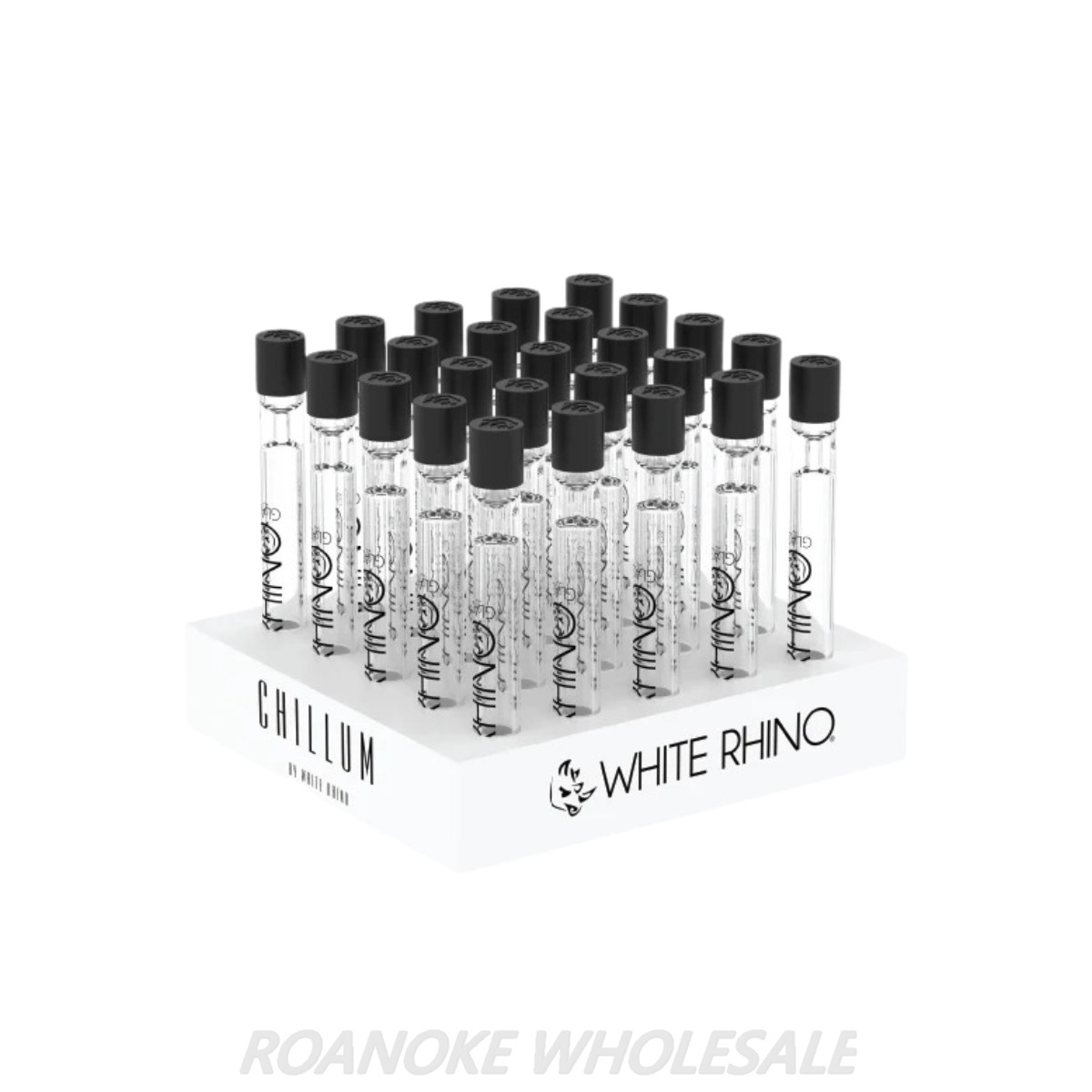 WHITE RHINO CHILLUM/ SILICONE CAP 25CT