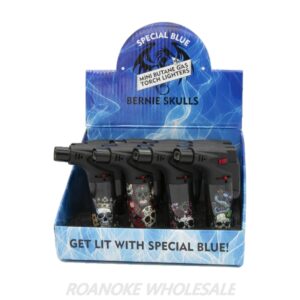 SPECIAL BLUE BERNIE SKULLS MINI BUTANE TORCH LIGHTER 12PCS [NO SHIPPING]