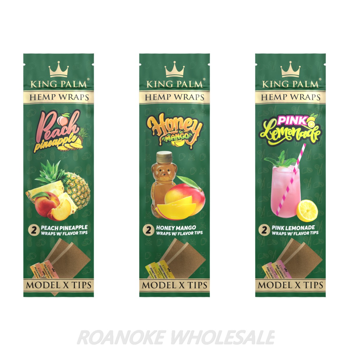 KING PALM HEMP WRAPS + FLAVOR TIPS 15/2 PACKS