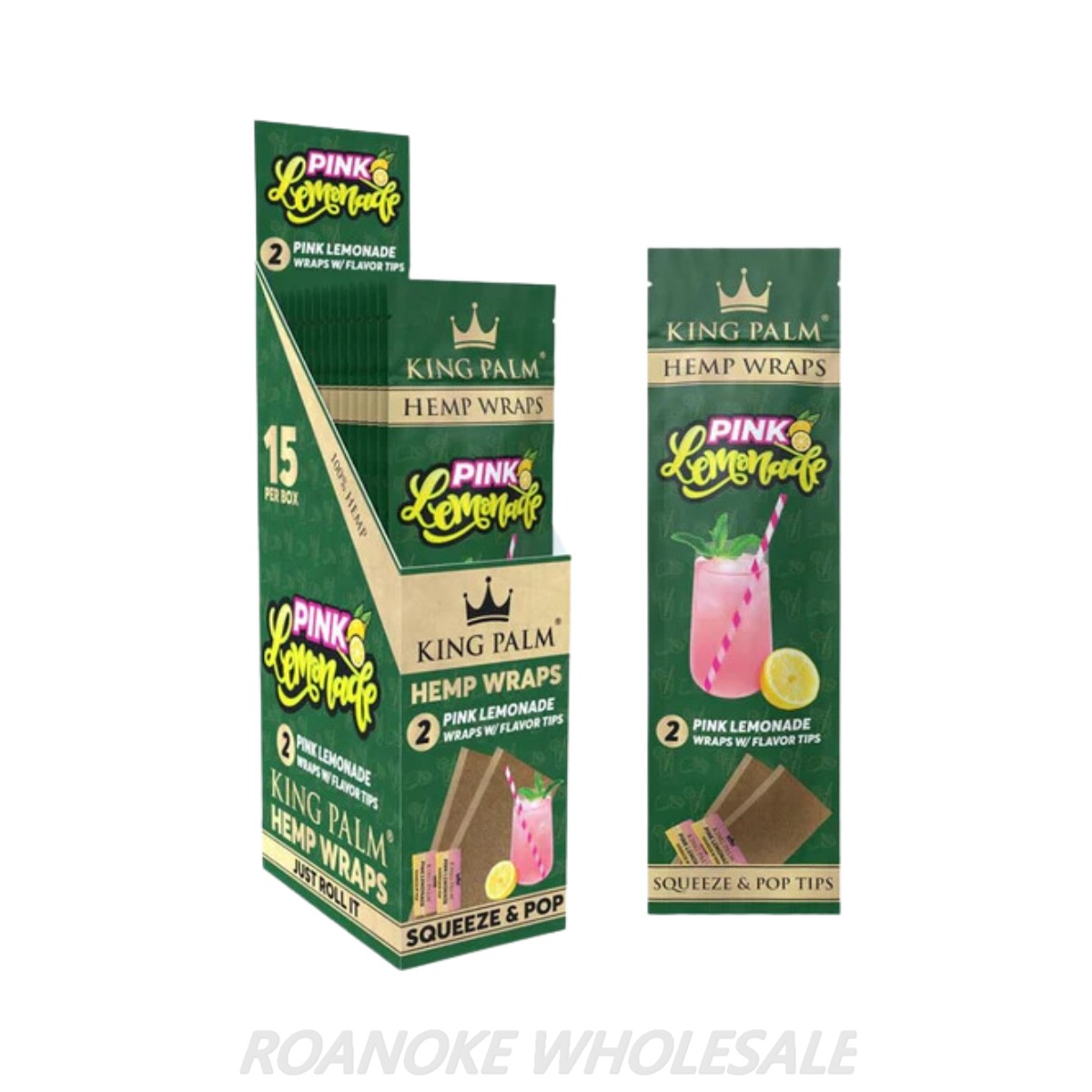 KING PALM HEMP WRAPS + FLAVOR TIPS 15/2 PACKS - Image 2