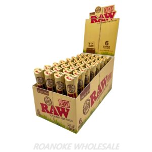 RAW CONE 1&1/4 SIZE ORGANIC HEMP PAPERS 32/6 PACKS