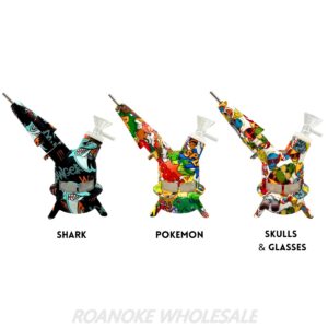 PRINT HAZARDOUS CONTAINER SILICONE WATER PIPE 5"