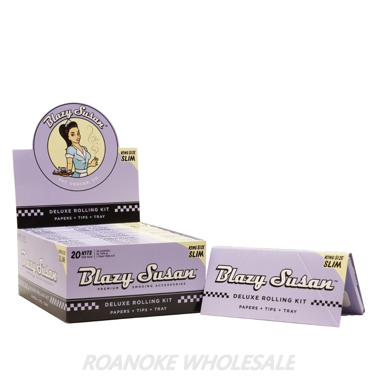 BLAZY SUSAN PURPLE DELUXE ROLLING KING SIZE SLIM 20 KITS