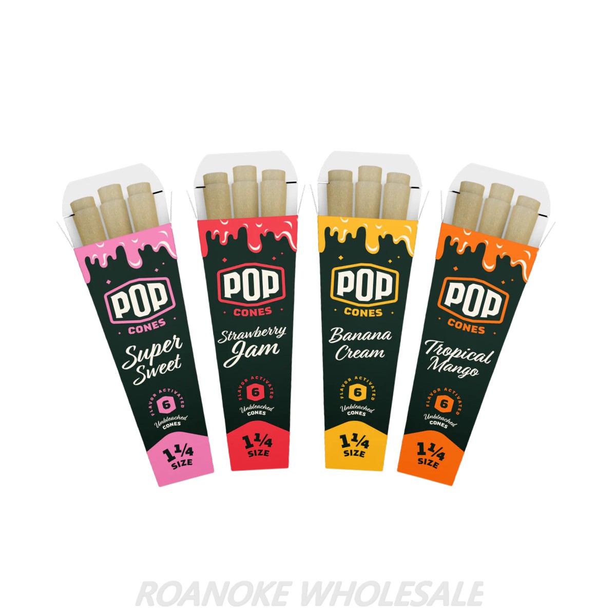 POP CONES UNBLEACHED 1&1/4 SIZE 24/6 PACKS