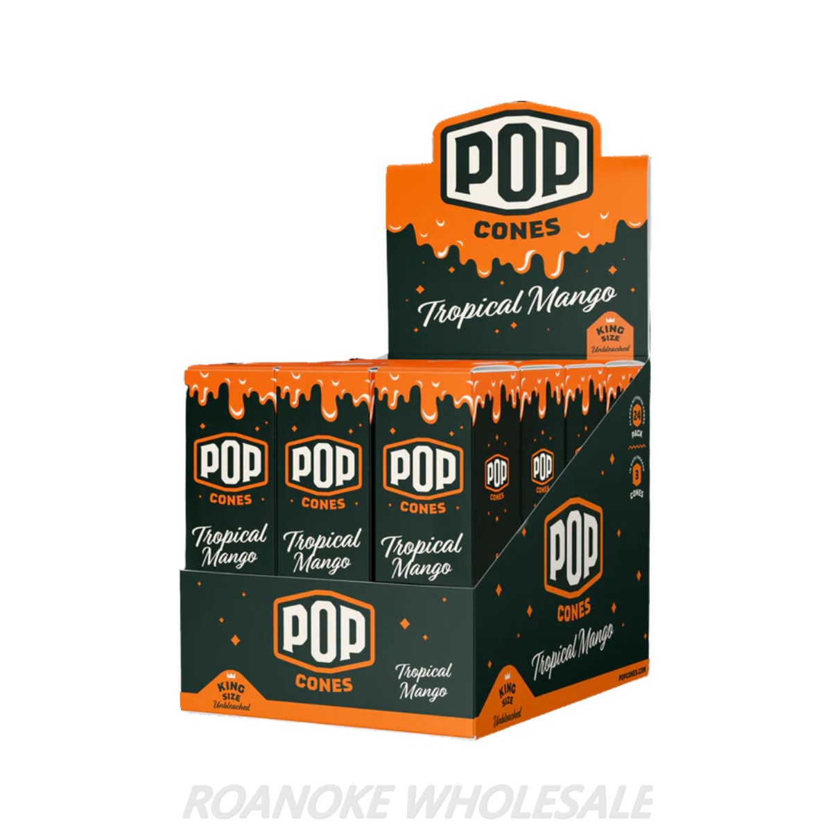 POP CONES UNBLEACHED KING SIZE 24/3 PACKS - Image 2