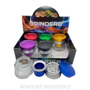 SHARPSTONE GLASS CONTAINER 60MM METAL GRINDER 6PCS BOX