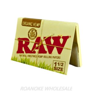 RAW ORGANIC HEMP ROLLING PAPERS 1&1/2 SIZE 25PCS