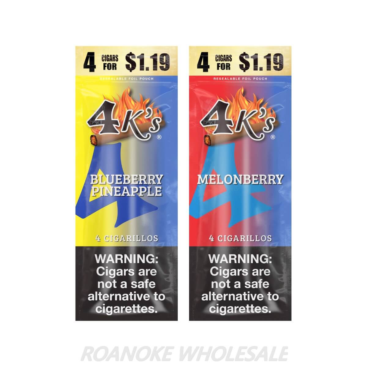 4K'S CIGARILLOS (4 FOR $1.19) 15/4 PACKS
