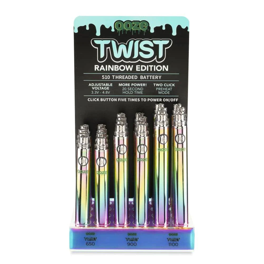 OOZE TWIST RAINBOW BATTERY DISPLAY 24PCS