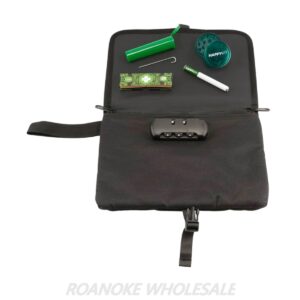 HAPPY KIT BLACK FLOWER POUCH WITH ROLLING MAT